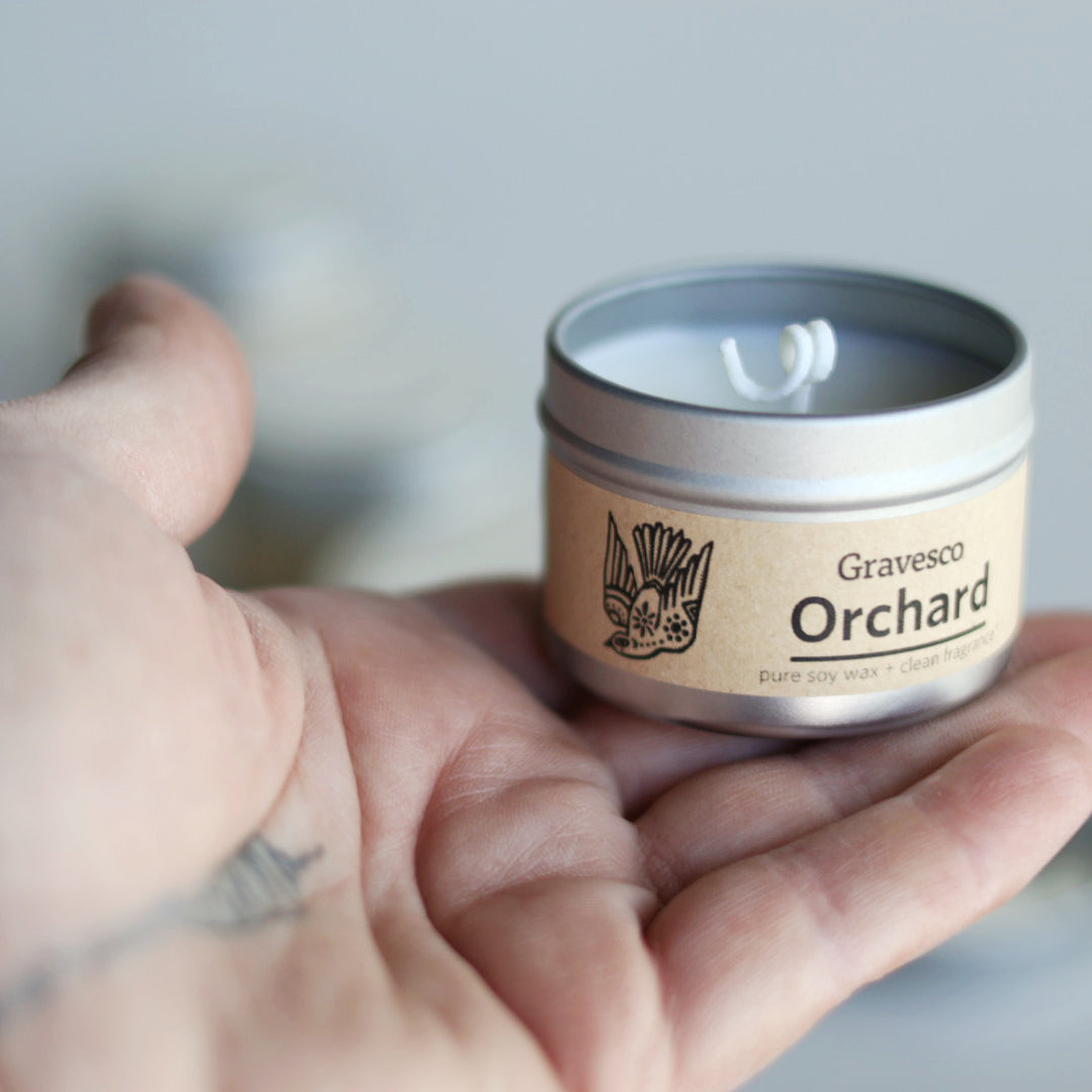 Gravesco Pure Soy Candle Tin Small| Orchard