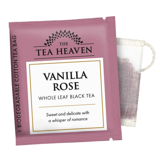 Vanilla Rose Individually wrapped Cotton Tea Bags: Case of 80 Teabags