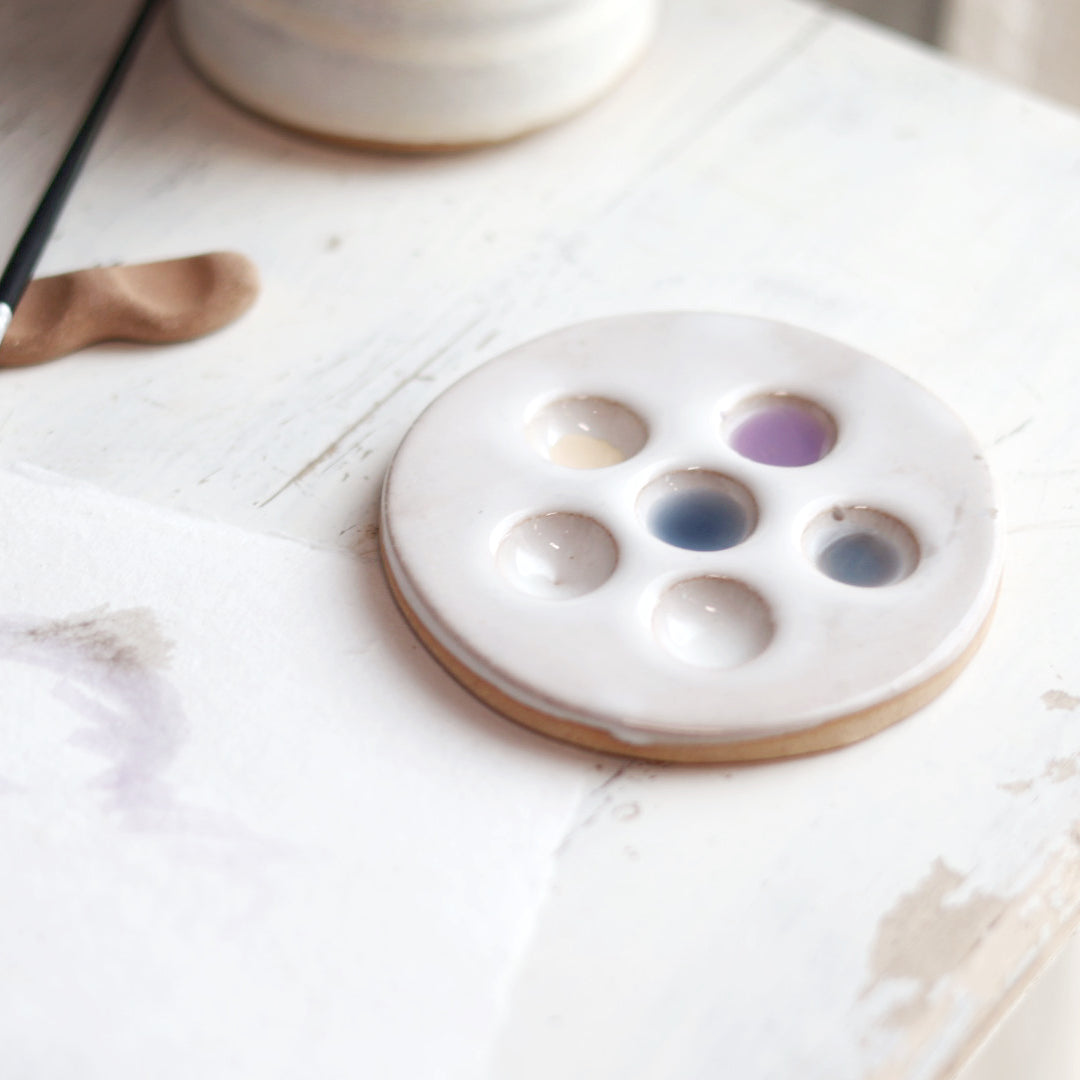 Watercolor Paint Palette in White | 7 Size & Shape Options