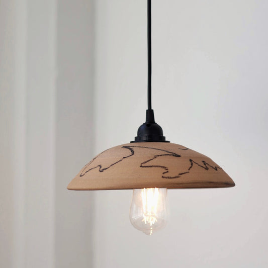 Handmade Ceramic Illuminated Pendant Light #0104