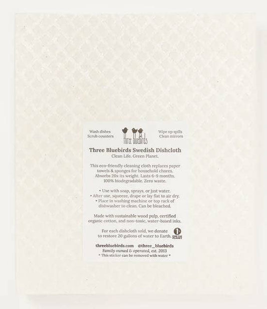 Lemon Lime on White Swedish Dishcloth