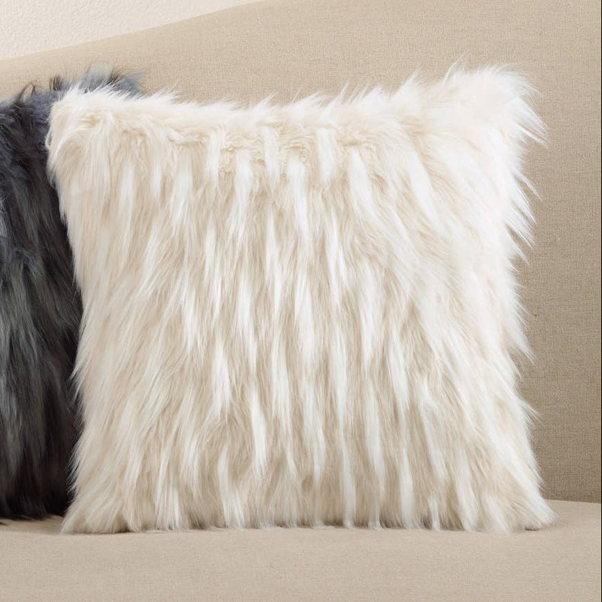 Ivory Faux Fur Pillow