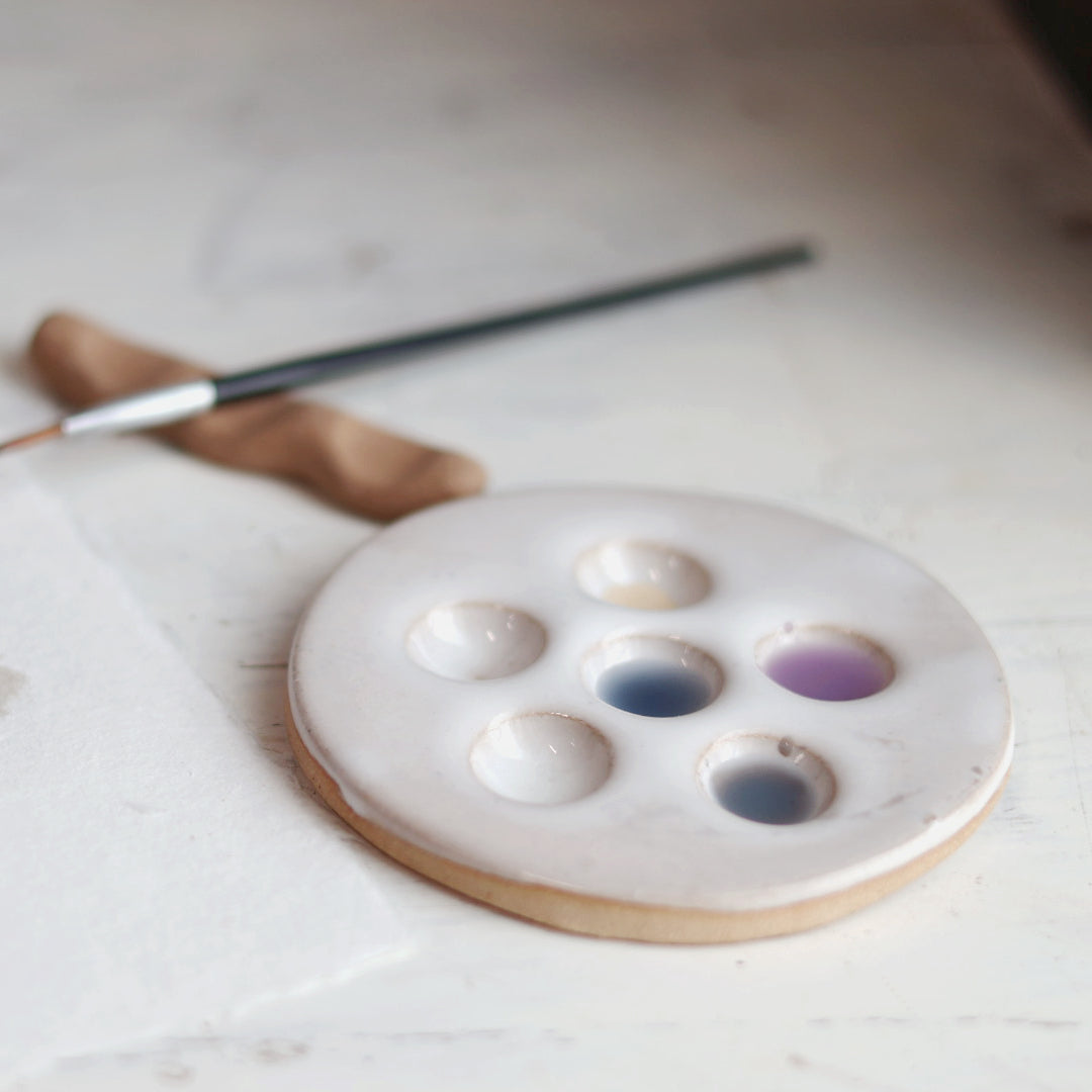Watercolor Paint Palette in White | 7 Size & Shape Options