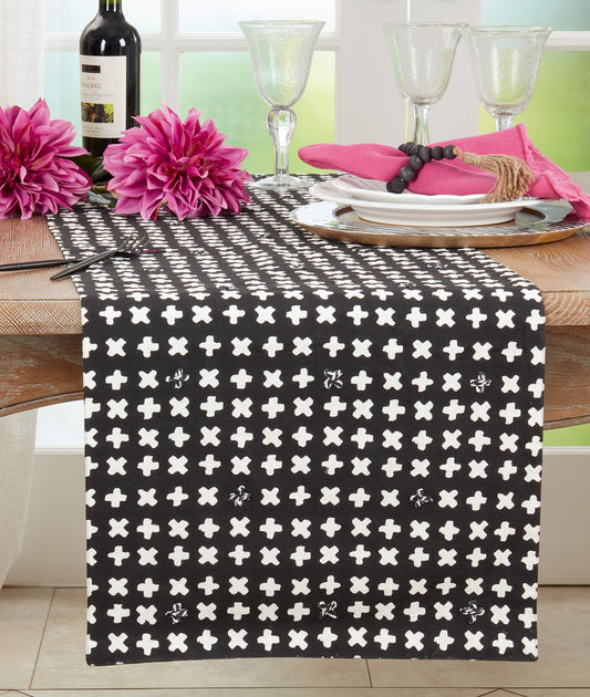 Embroidered Crosses Runner