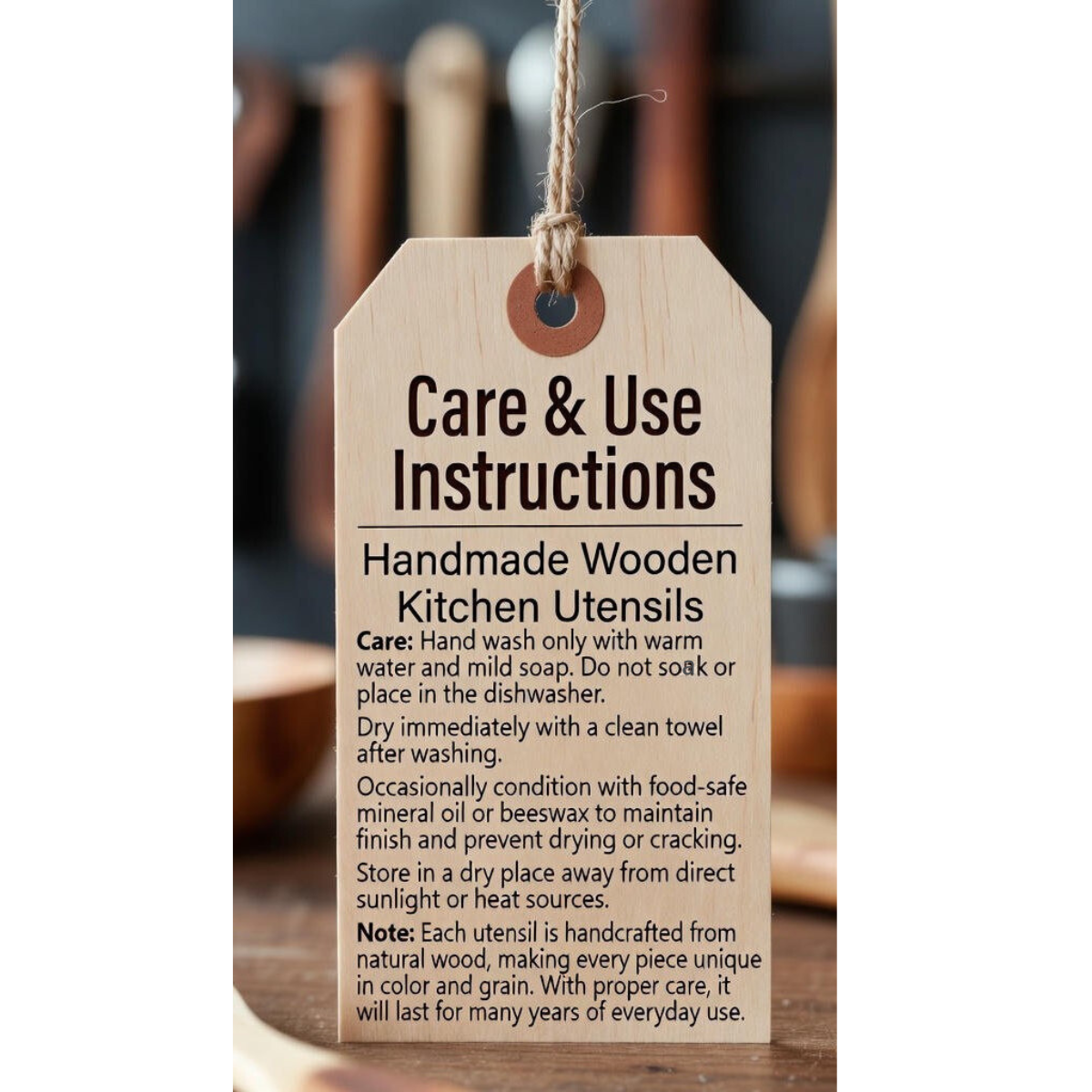 'Chef' Spoon - Handmade Wood Kitchen Utensil