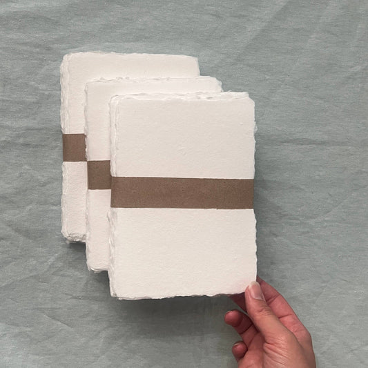 Handmade Paper Sheet Set in 5x7: Natural - soft white