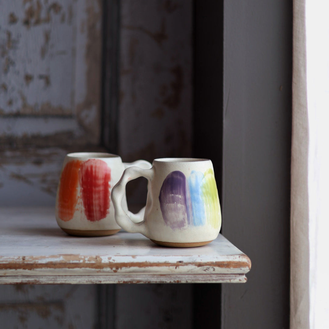 Rainbow Celebration Mug in Cream