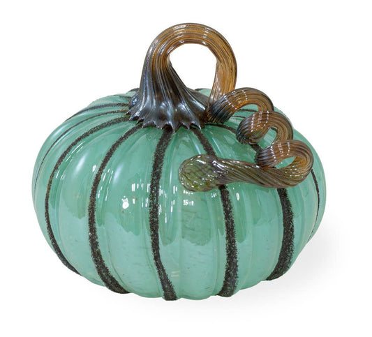 Glass Pumpkin - Small, Blue