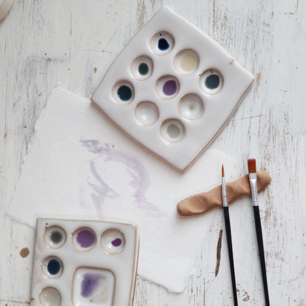 Watercolor Paint Palette in White | 7 Size & Shape Options