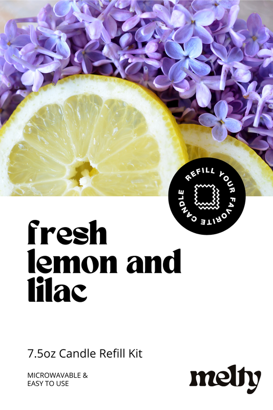 Candle Refill Kit - Fresh Lemon & Lilac | Fresh & Clean Fragrance by themelty.co™