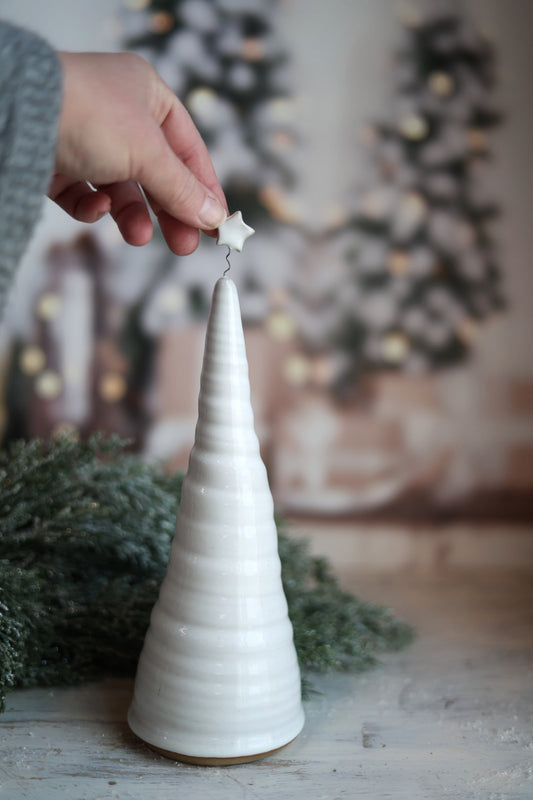 Handmade Ceramic Christmas Tree in White - 3 sizes