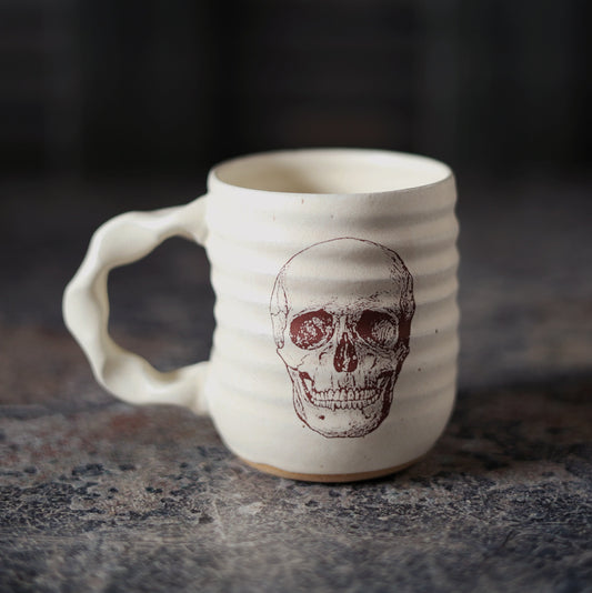 Companion Mug in Cream | Slow Dark Skull