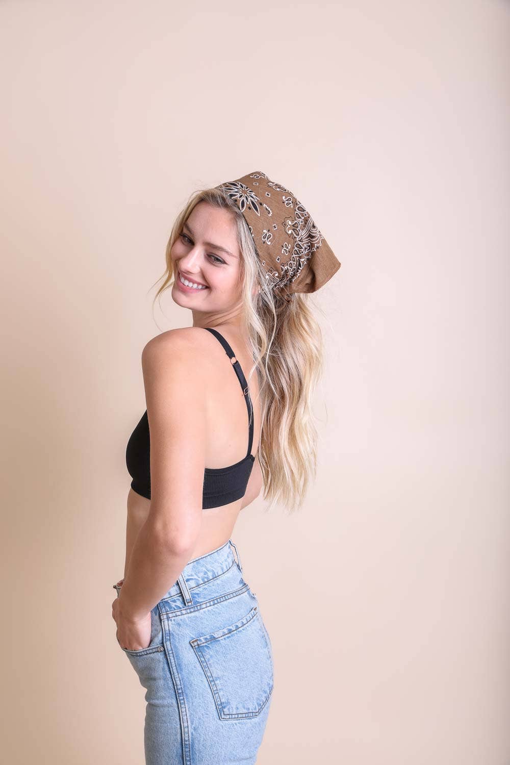 Mocha Paisley Bandana