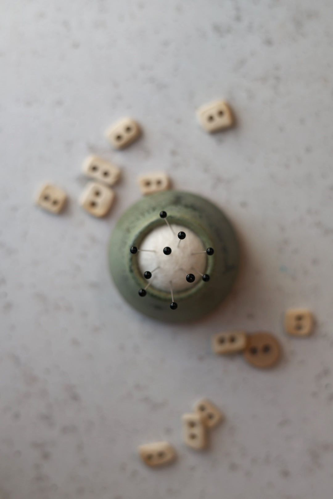 Minimalist Mini Pin Cushion in Moss Green