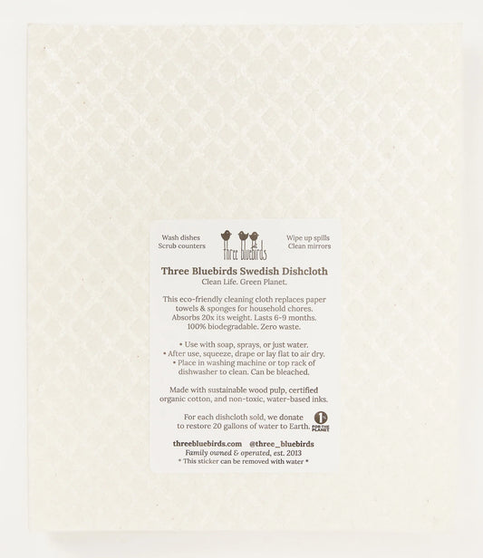 Cats on White Swedish Dishcloth