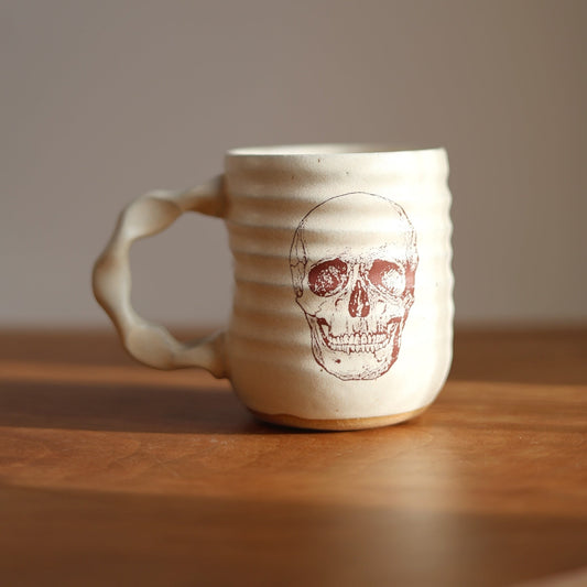 Companion Mug in Cream | Slow Dark Skull