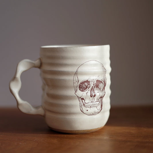Jumbo Companion Mug in Cream | Slow Dark Skull
