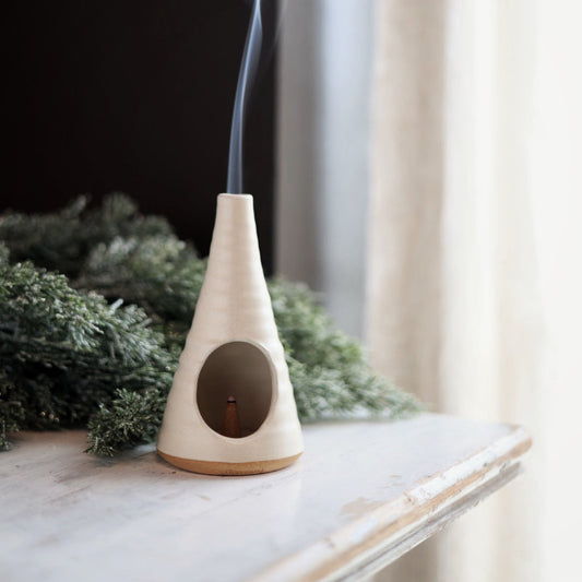 Handmade Ceramic Christmas Tree Incense Burner in 2 color options