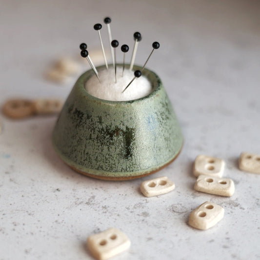 Minimalist Mini Pin Cushion in Moss Green