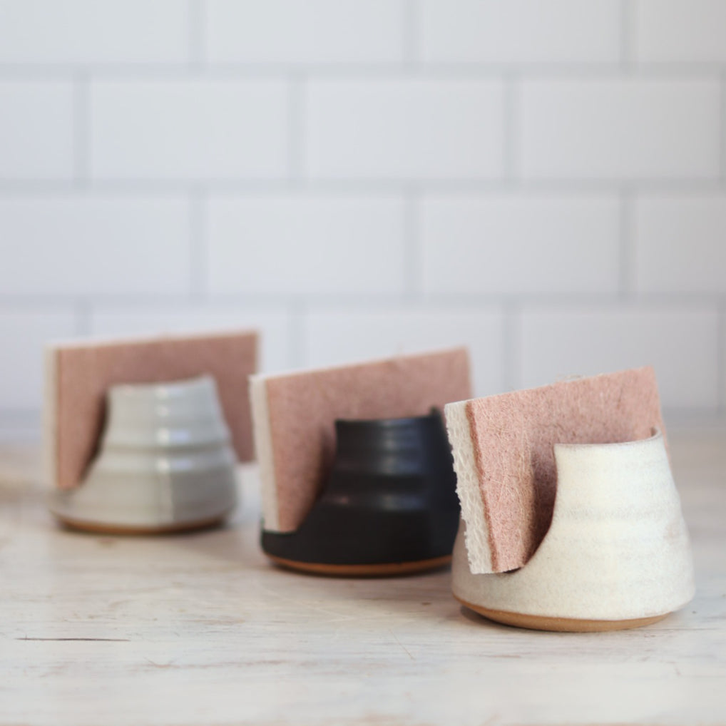 Sponge Holder in White, Black or Cream