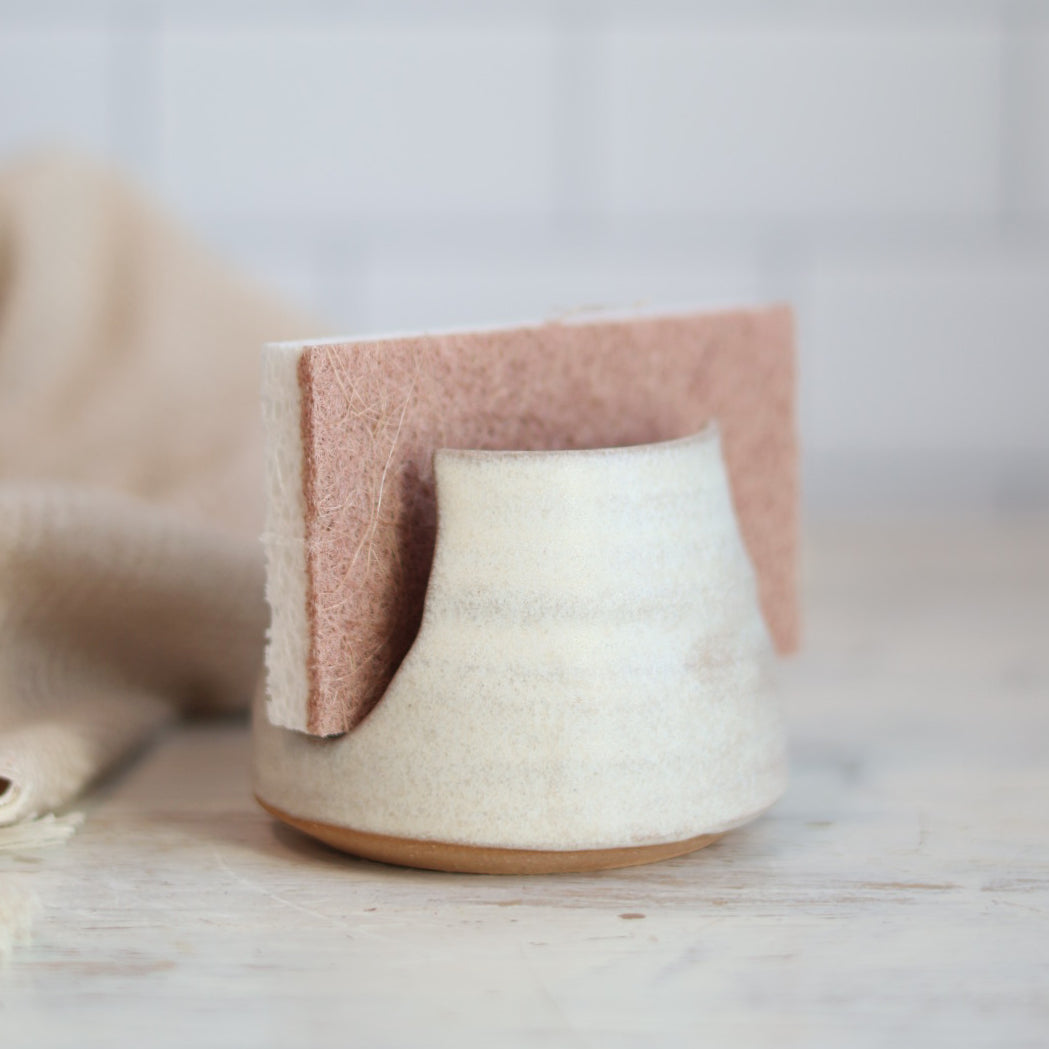 Sponge Holder in White, Black or Cream