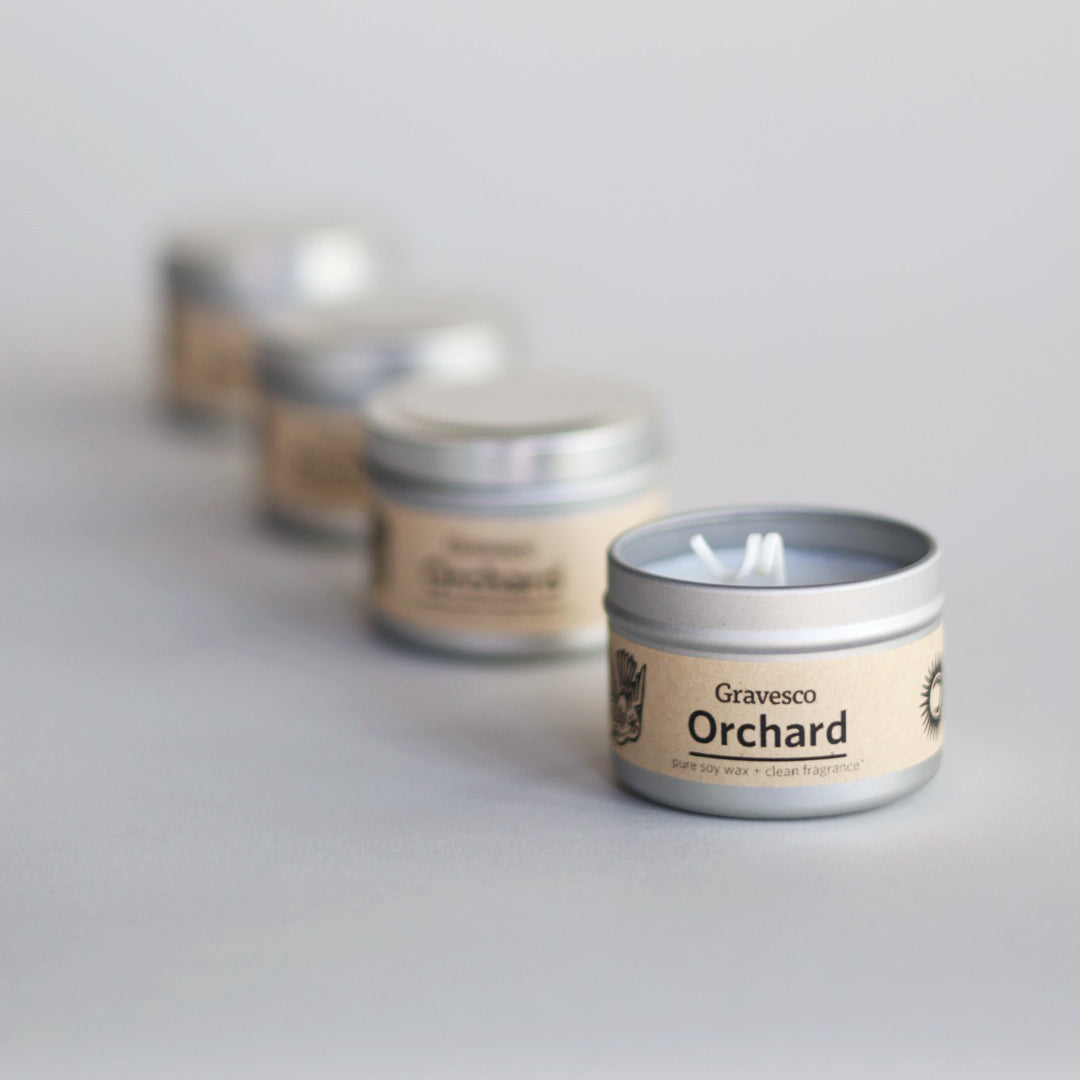 Gravesco Pure Soy Candle Tin Small| Orchard