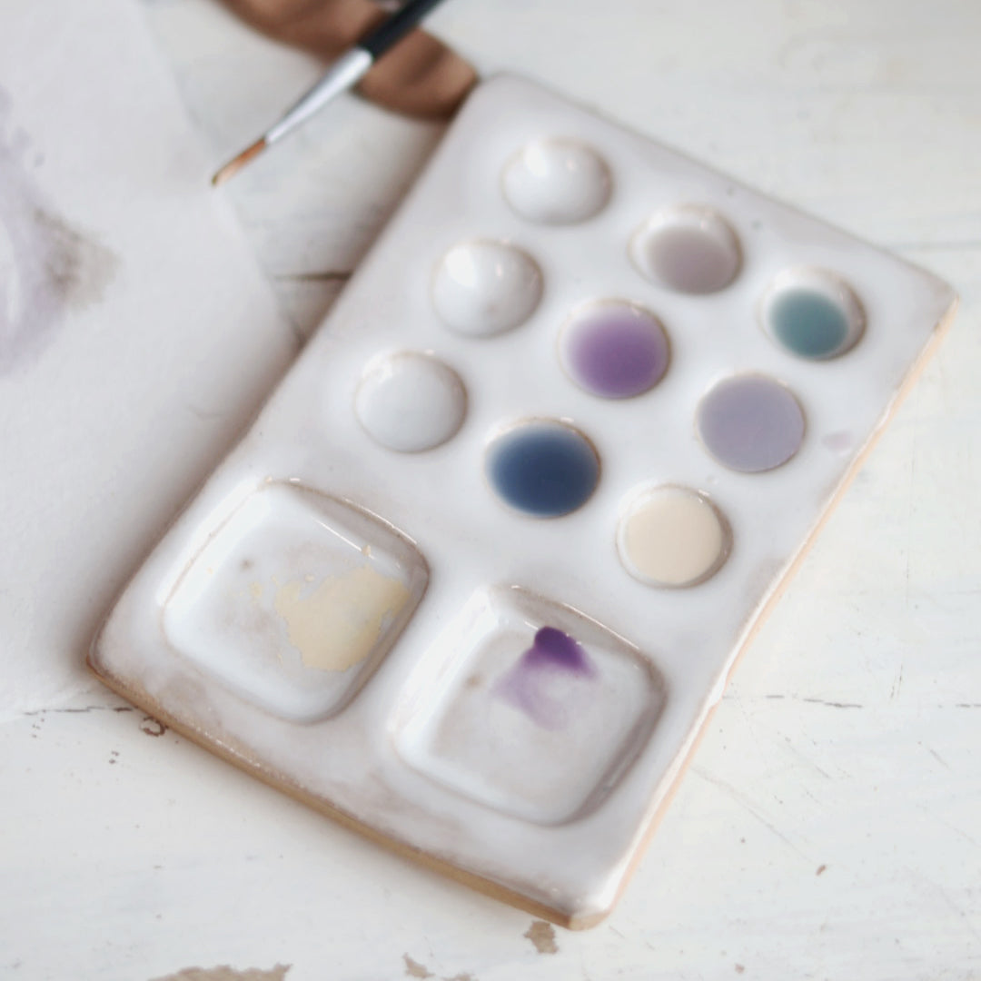 Watercolor Paint Palette in White | 7 Size & Shape Options