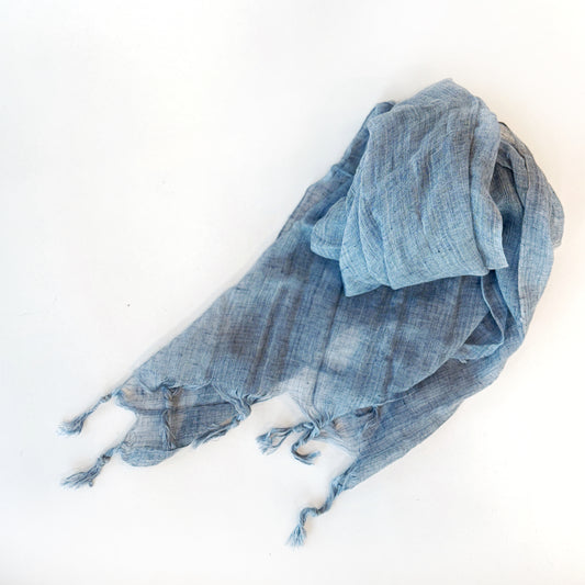 Cotton Scarf in Denim Blue