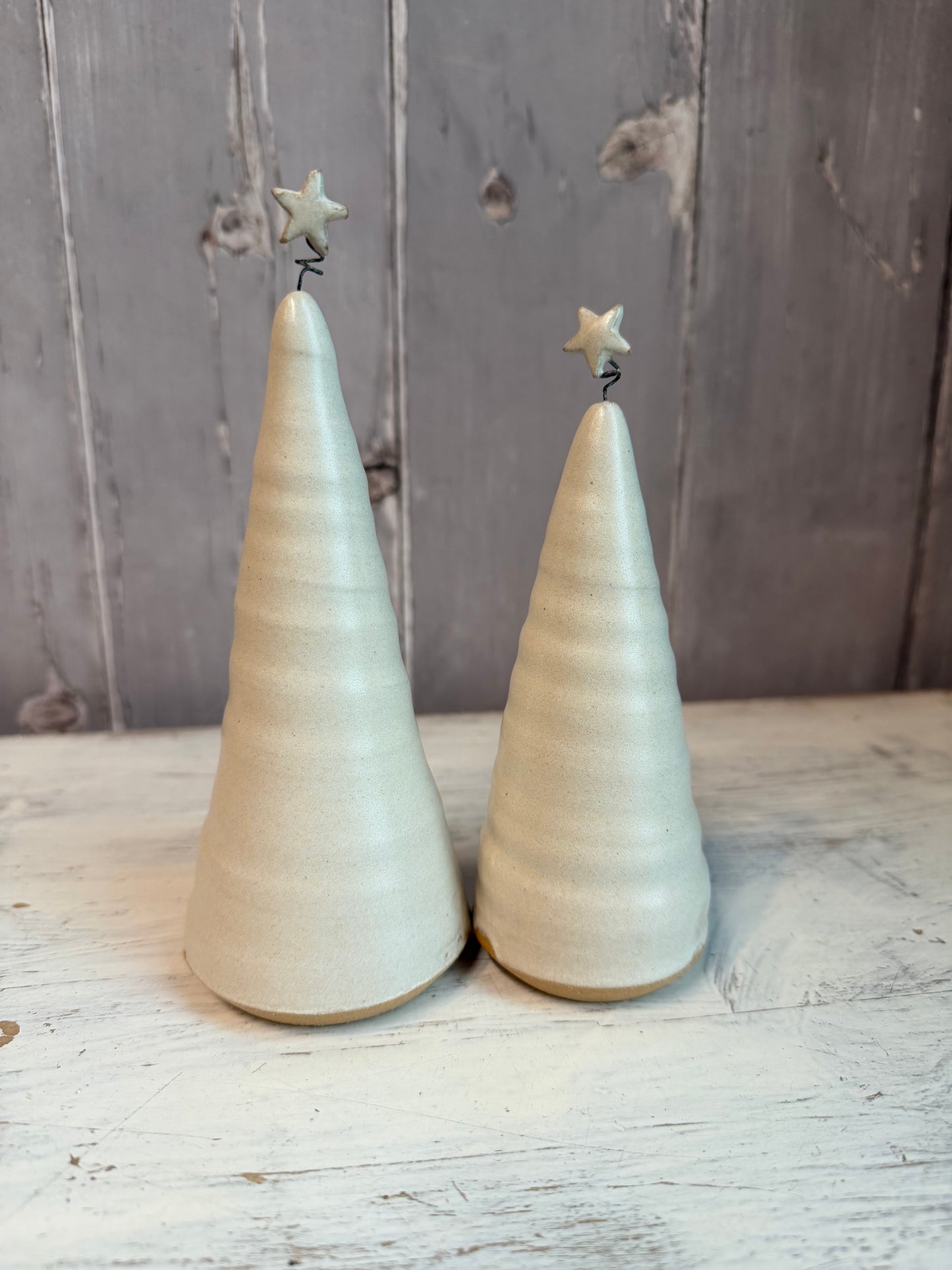 Handmade Ceramic Christmas Tree in Cream - 3 sizes
