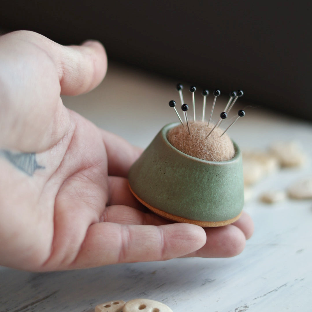 Minimalist Mini Pin Cushion in Sage Green