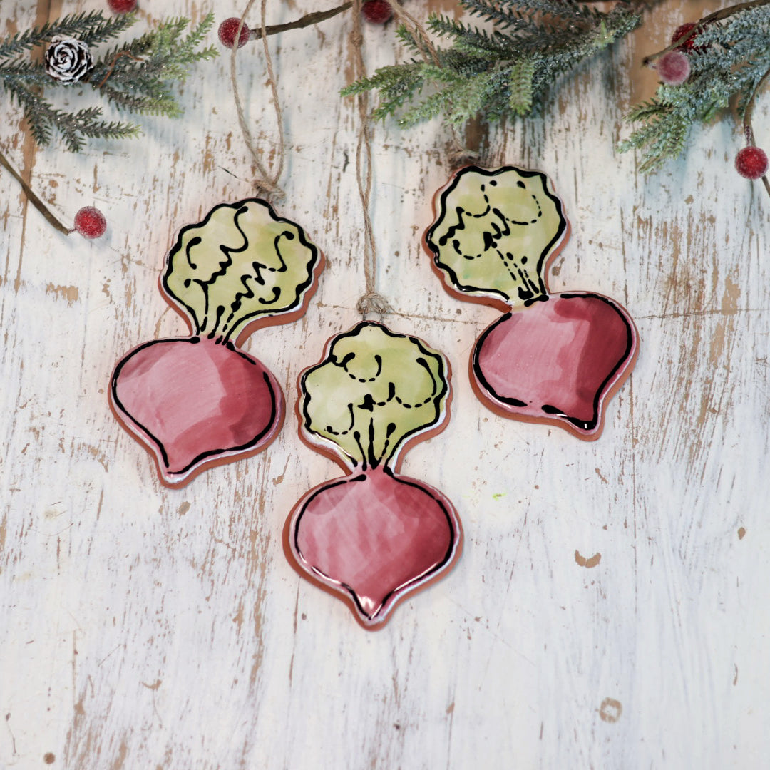 Handpainted Majolica Beet Ornament