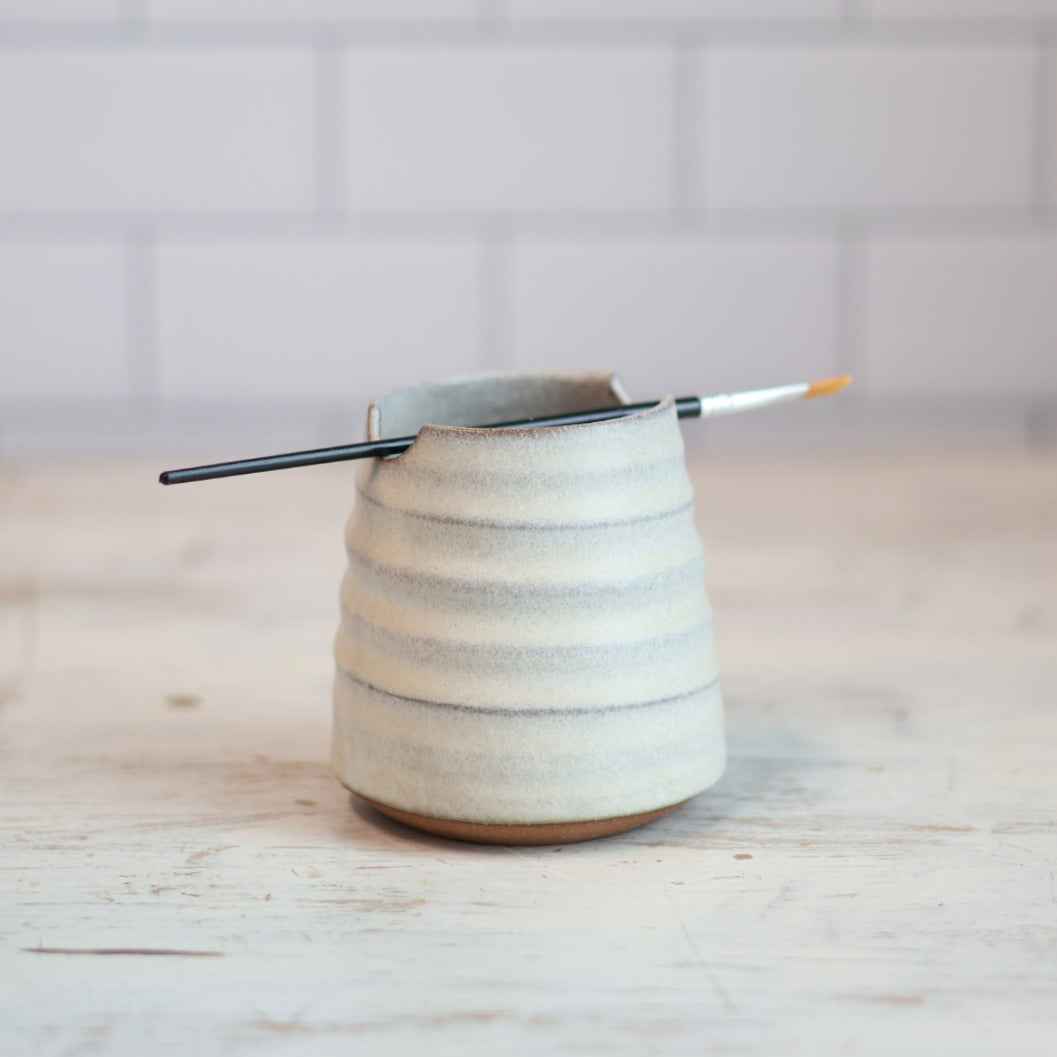 Handmade Ceramic Brush Rest & Water Cup for Artists in 3 Color Options