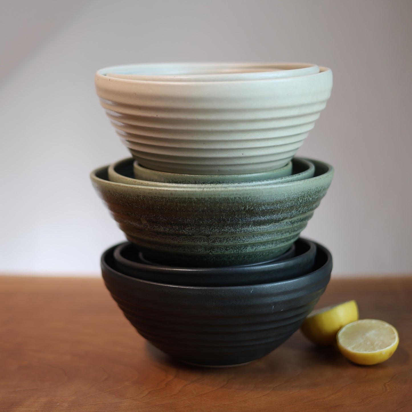 Serving Bowl in Moss Green