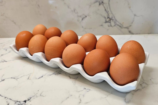 Porcelain Egg Holder Tray, 12-Slot