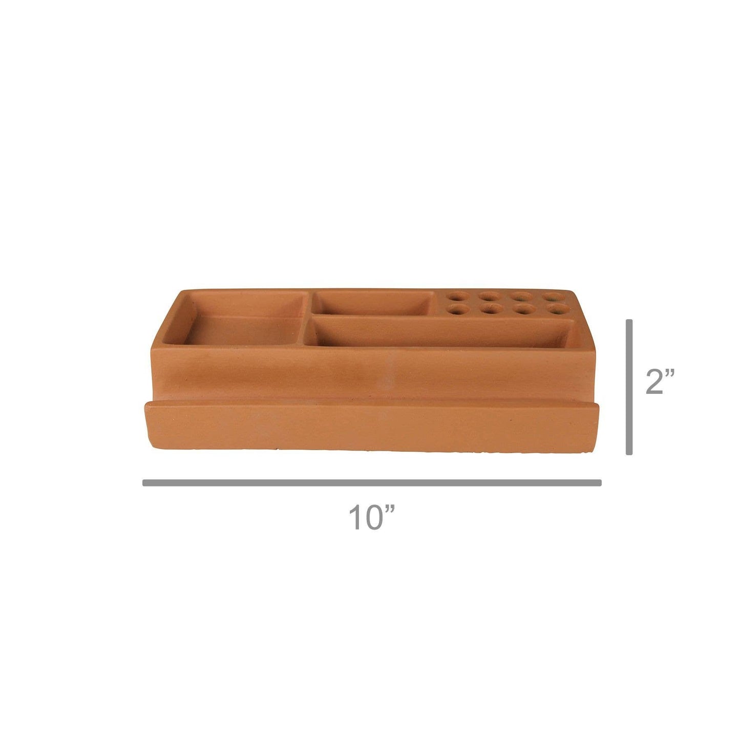 Desk Organizer, Cement - Terra Cotta - Lrg