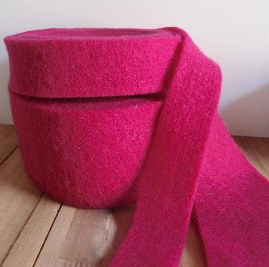 100% Pure Wool Felt Ribbon - Magenta: 2" x 5 1/2 yards