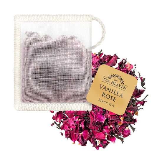 Vanilla Rose Individually wrapped Cotton Tea Bags: Case of 80 Teabags