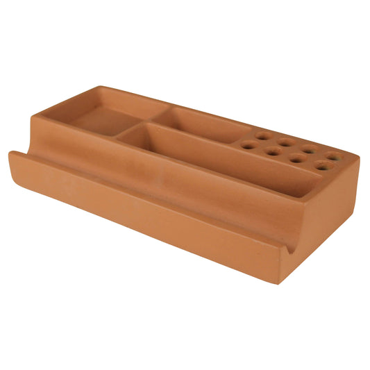 Desk Organizer, Cement - Terra Cotta - Lrg