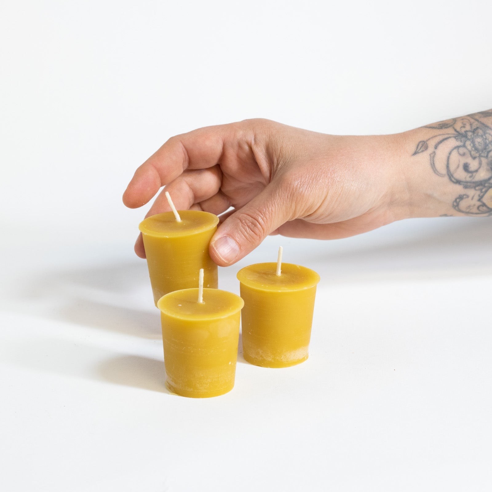 Beeswax Votive Candle Gravesco Pottery 