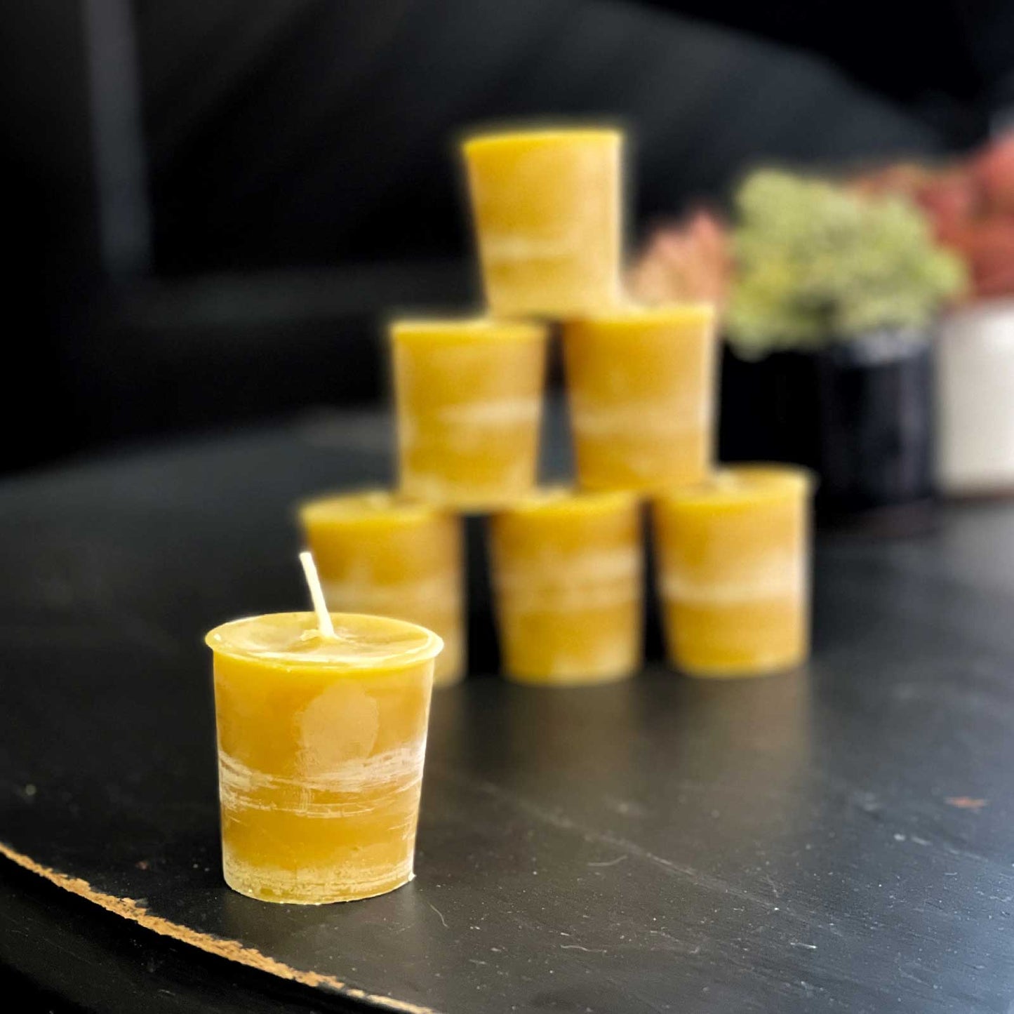Beeswax Votive Candle Travel mug Gravesco Pottery
