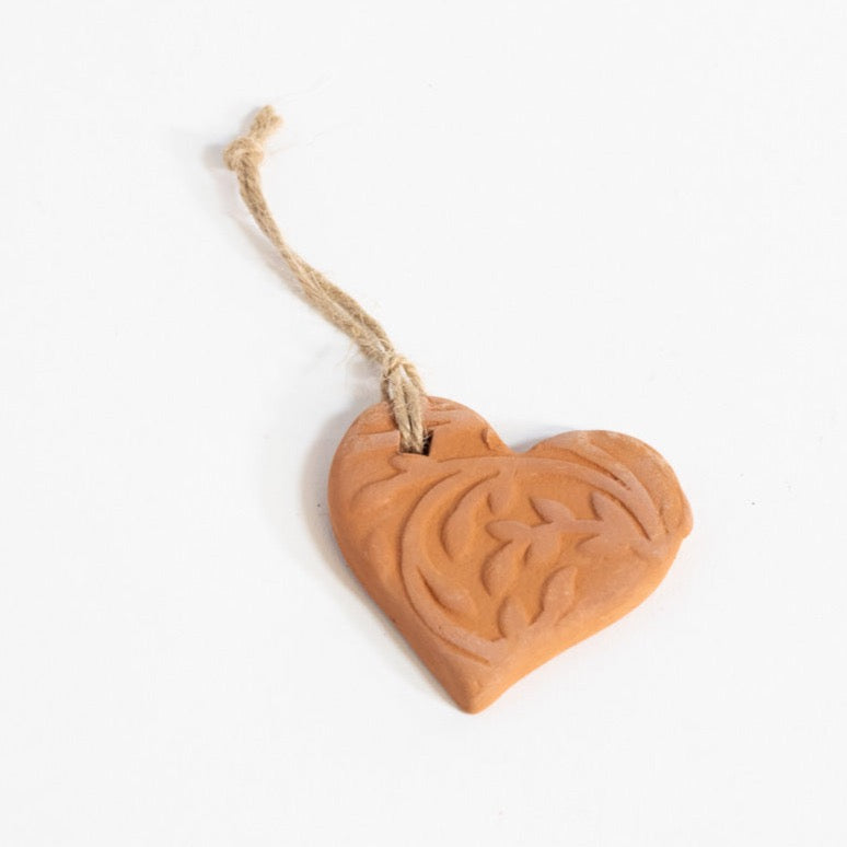 Clay Air Freshener | Round or Heart Shape Gravesco Pottery Heart