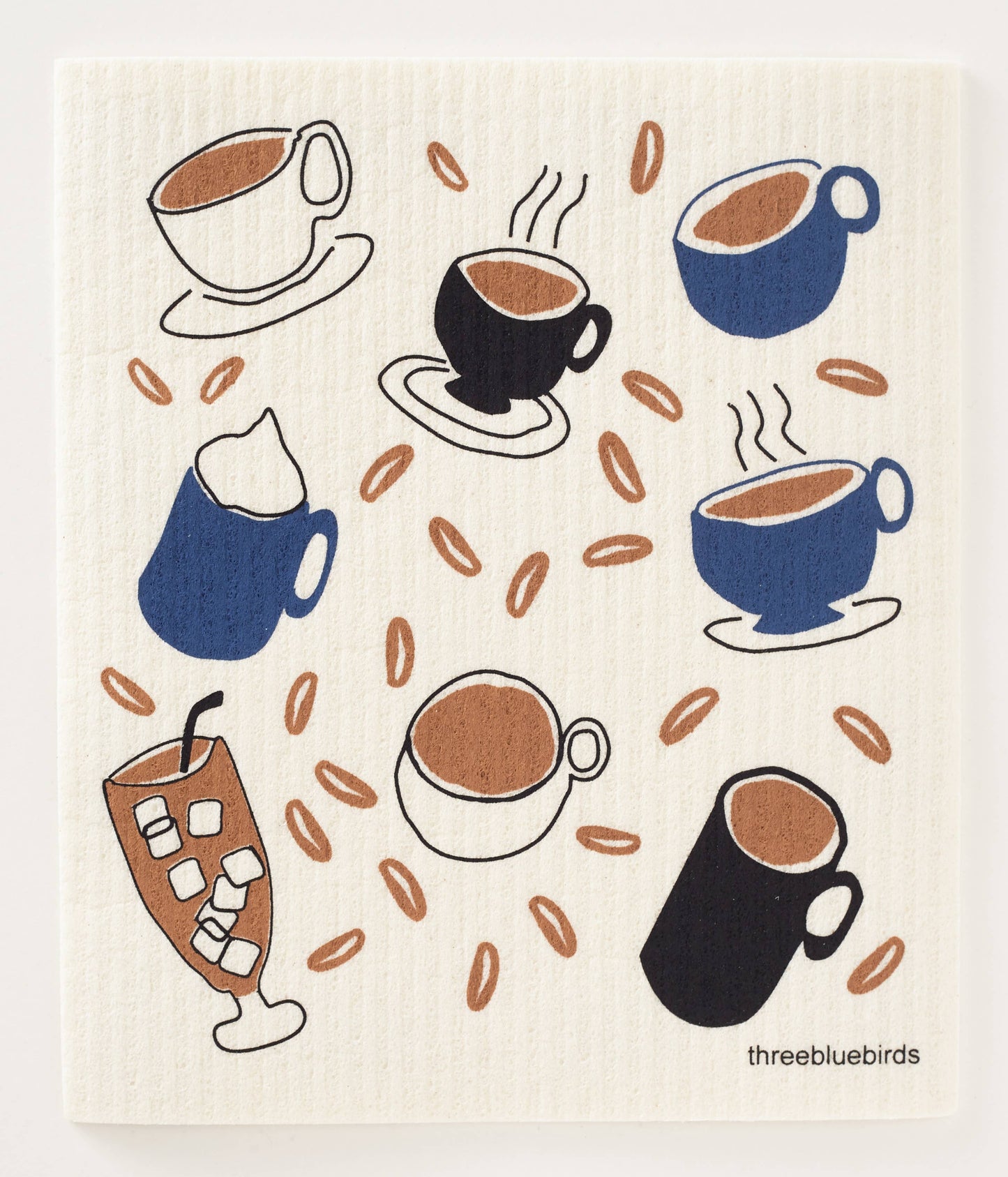 Coffee Swedish Dishcloth Three Bluebirds Swedish Dishcloths