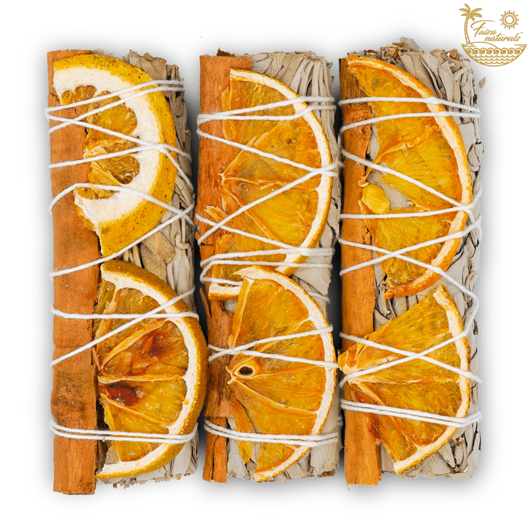Orange Slices and Cinnamon with White Sage Bundle Faiza Naturals