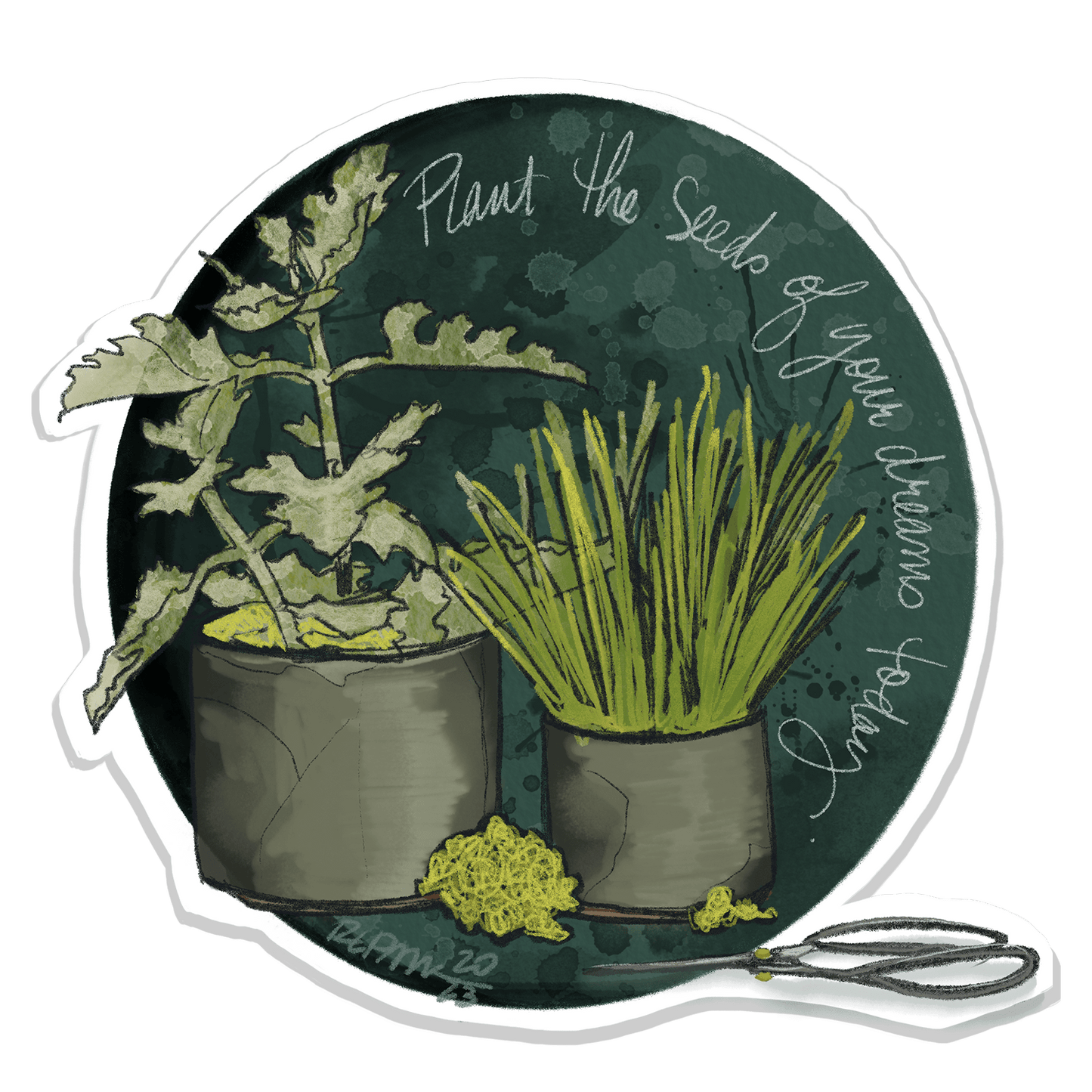 Plant the seeds of your dreams 3 inch sticker Gravesco