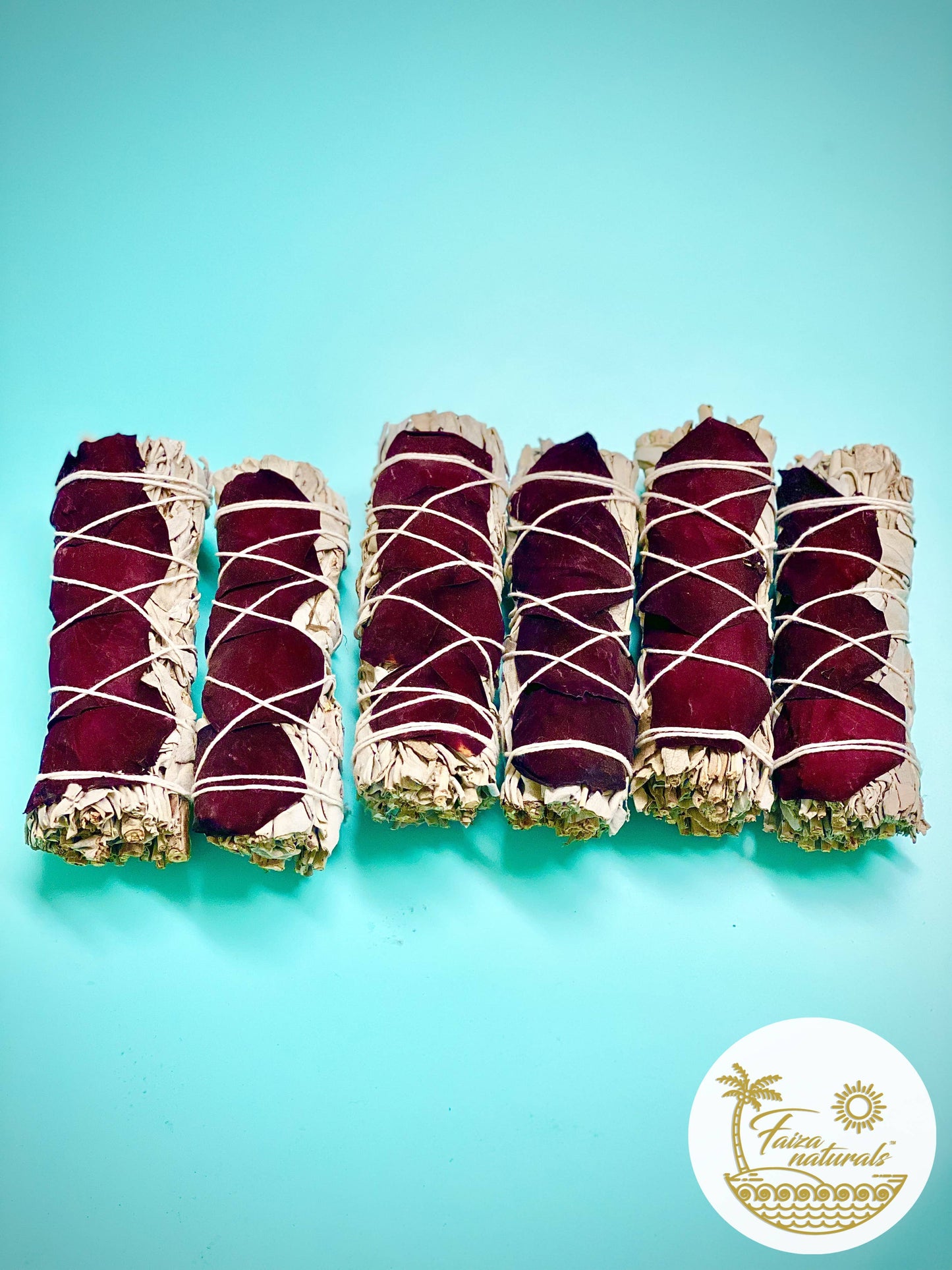 Rose with White Sage Bundles Faiza Naturals