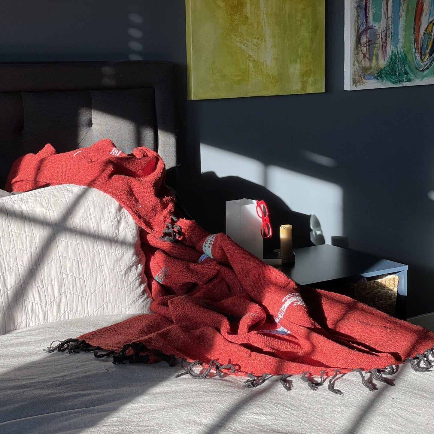 Rust Red Thunderbird Handwoven Blanket Blankets West Path