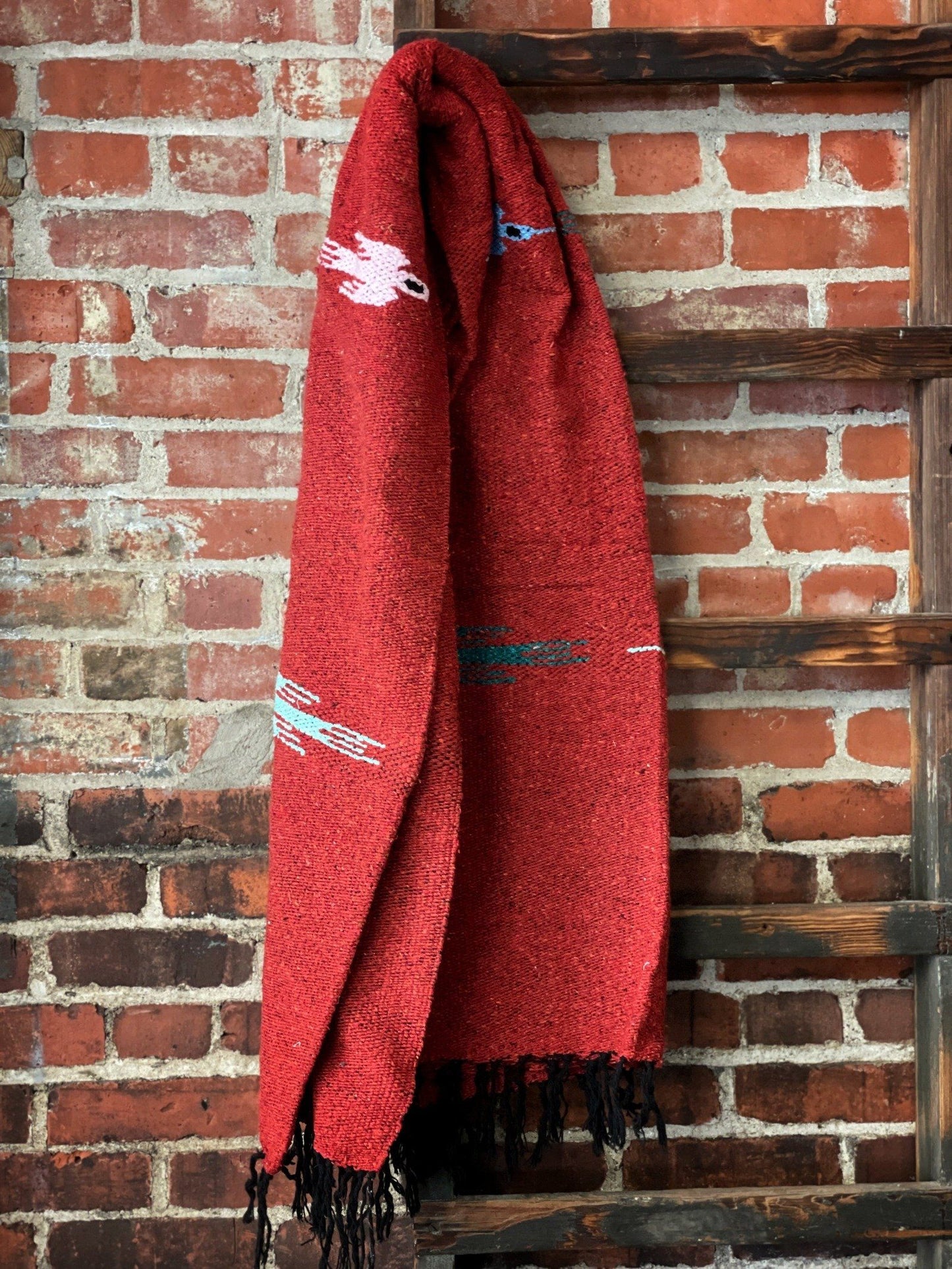 Rust Red Thunderbird Handwoven Blanket Blankets West Path