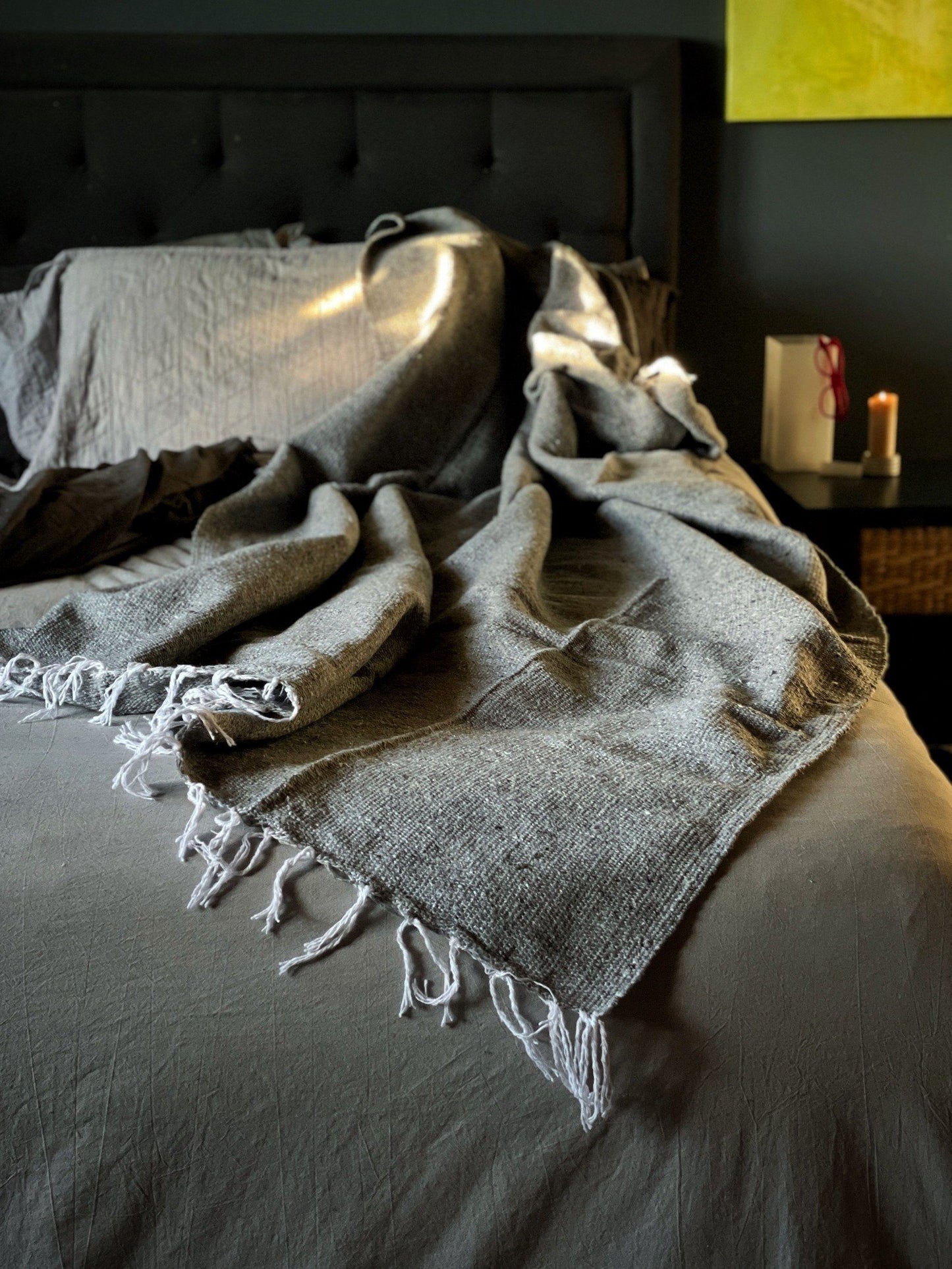 Solid Light Gray Handwoven Blanket Blankets West Path