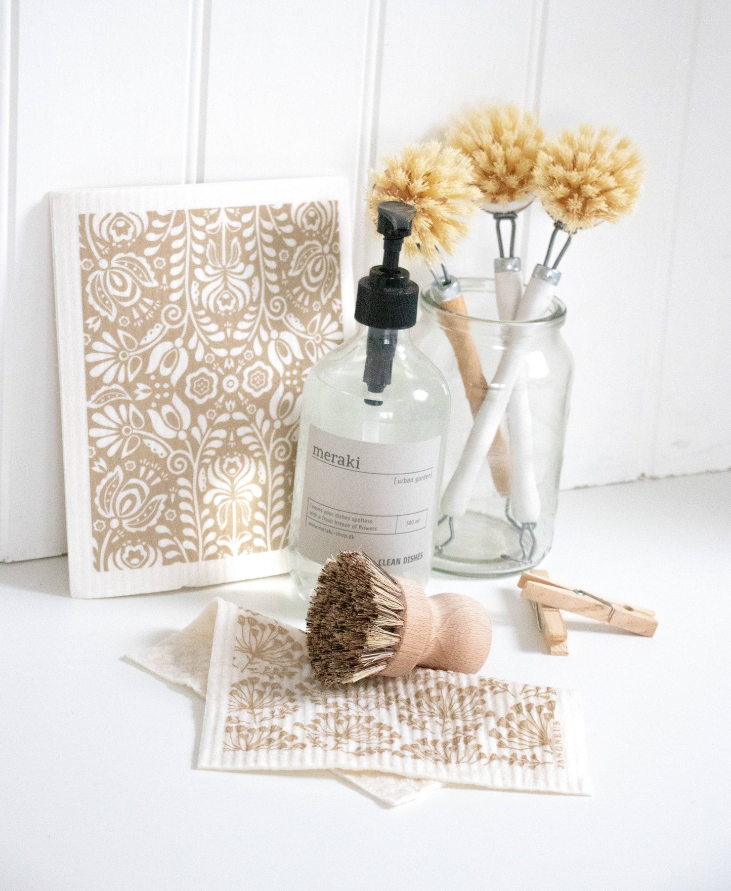 Swedish Dishcloth - Scandi Bloom - Sand: Sand