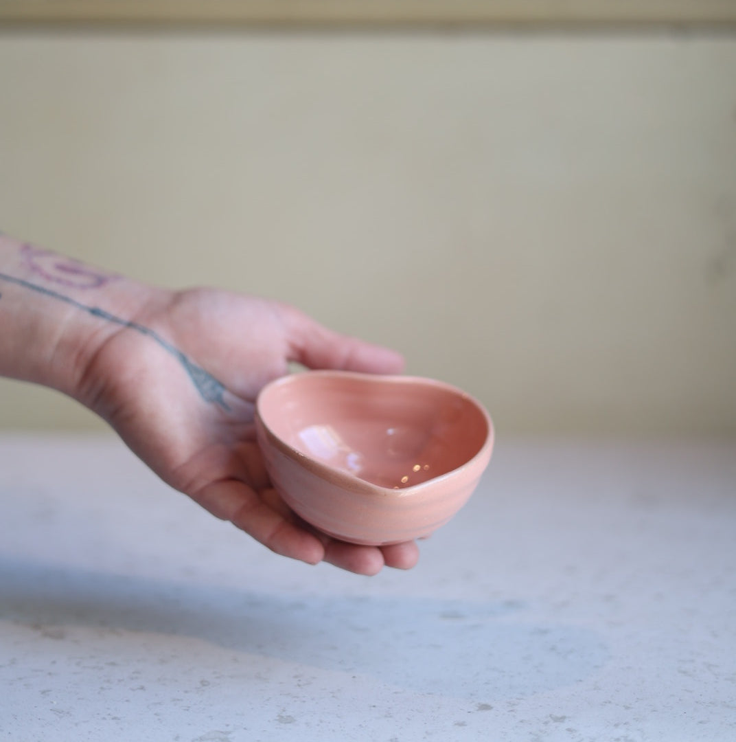 Handmade Small Heart-Shaped Bowl in Blush Pink